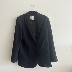 Aritzia Wilfred Sorrento Boxy Single-Breasted Black Blazer